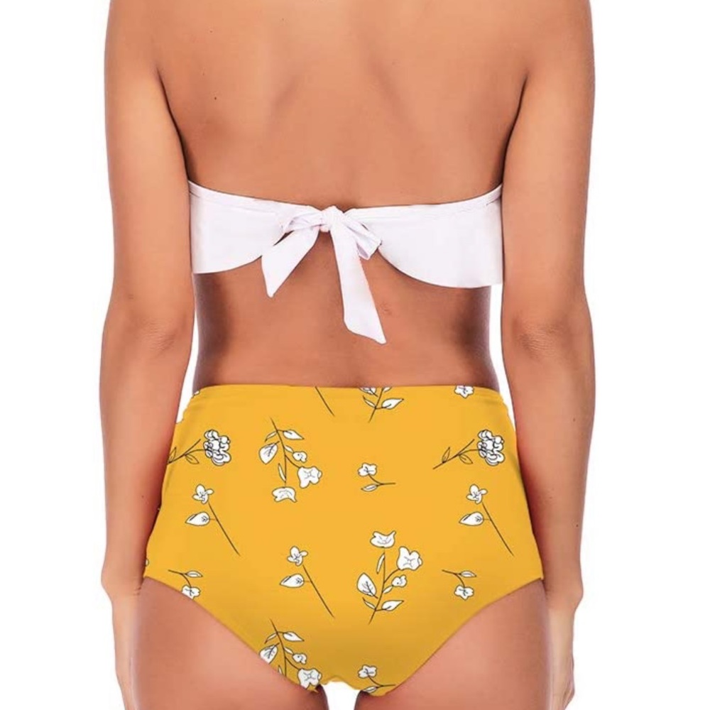 Ruffle Top Yellow Swim Set - Picture 2 of 2